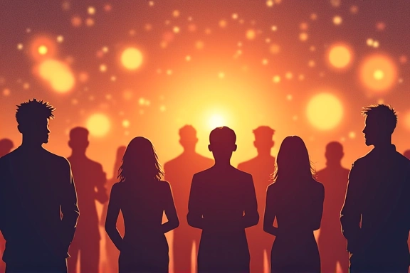 Diverse group of people connecting online