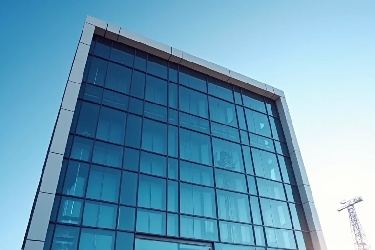 Modern office building exterior, representing headquarters