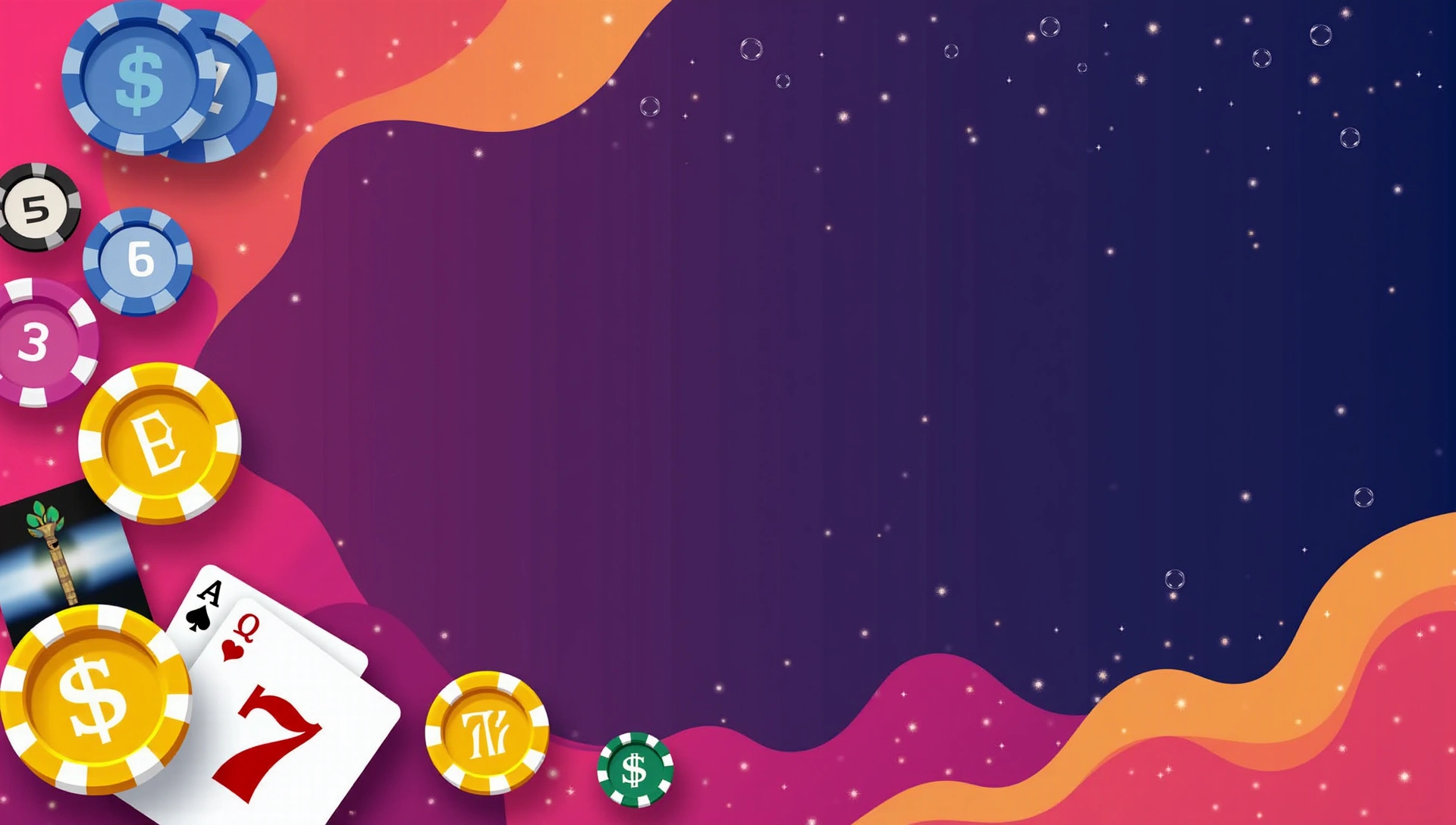 Abstract, vibrant, and dynamic background for a social casino website hero section