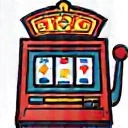 Stylized icon representing a slot machine game