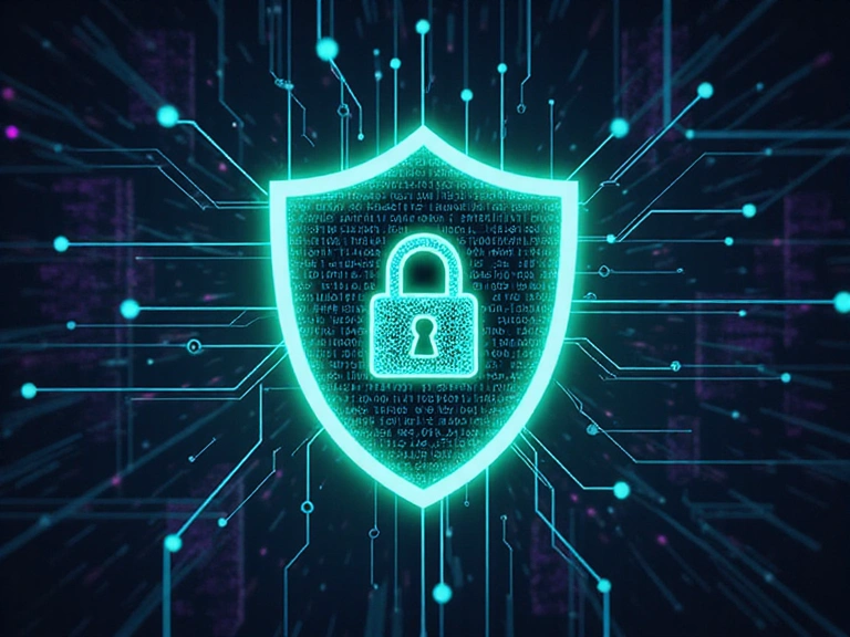 Cybersecurity lock with digital shield protecting data