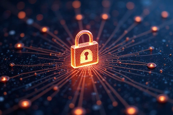 Digital lock icon representing data security