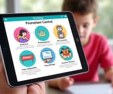 Illustration of a child-friendly interface with parental controls