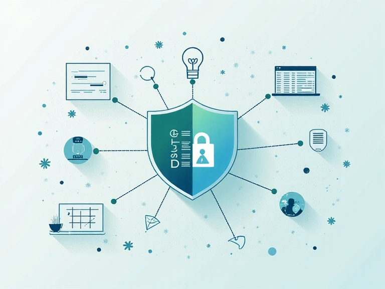 Illustration of data being processed and analyzed securely